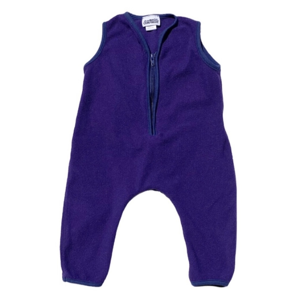 Campmor purple fleece zippered romper 12m